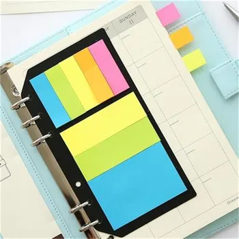 

1 Pc Cute Sticky Notes Colorful Memo Pad 6 Holes Binder Diary Memo Divider Sticker for Loose Leaf Binder Spiral Notebook