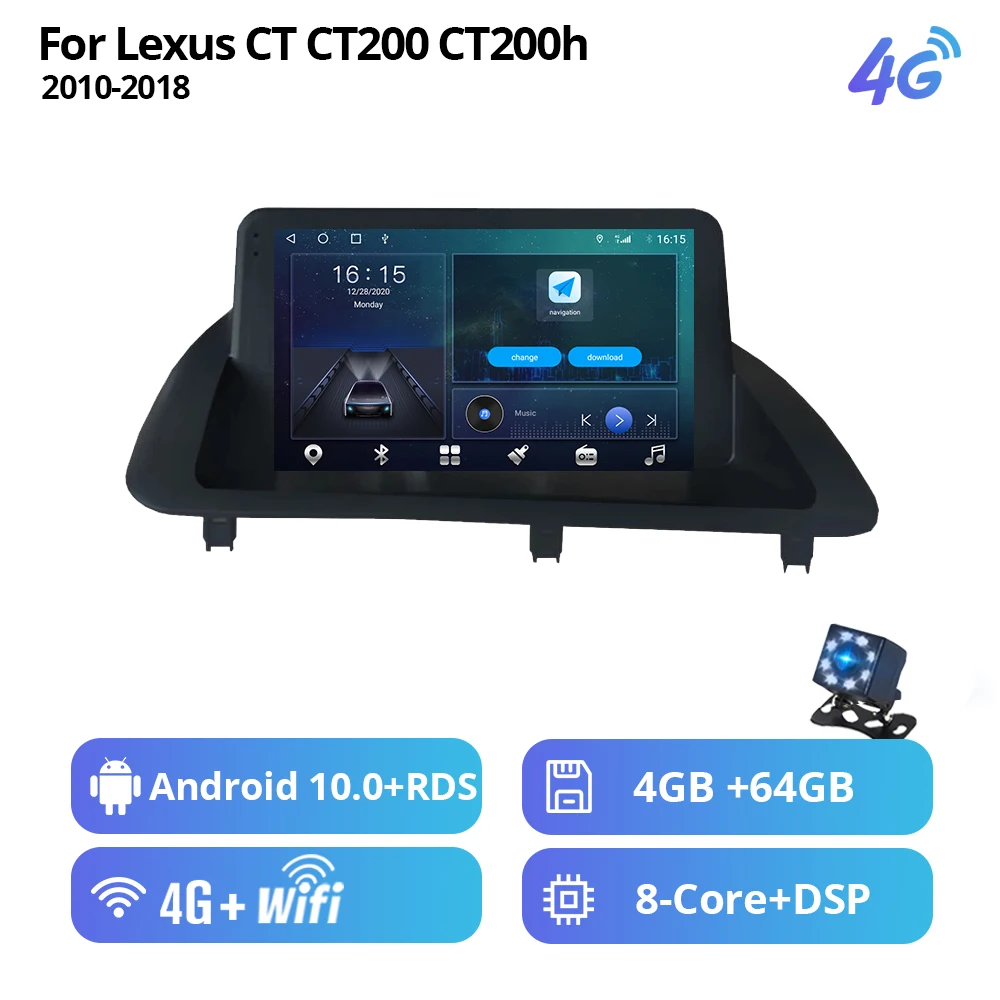 car video player system 2Din Android10.0 Car Radio For Lexus CT CT200 CT200h 2010-2018 Navigator For Cars Android Auto Multimedia Touch Screen Radio IGO head unit Car Multimedia Players