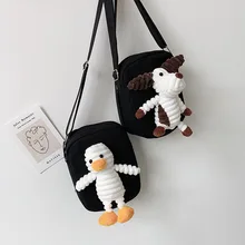 Женская сумка на плечо из Южной Кореи, красивая сумка из парусины для куклы, мягкая сумка для девочек из Южной Кореи серии MORI, кукла-сумка с героями мультфильмов