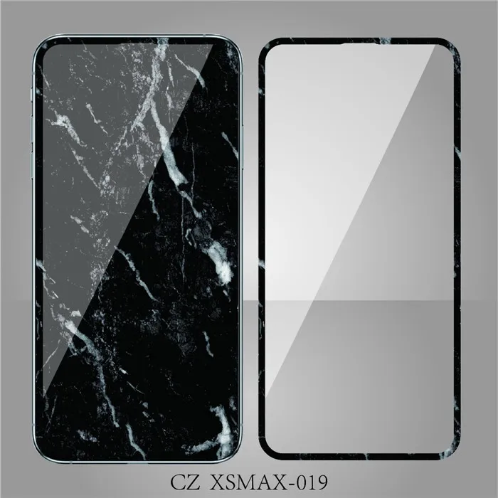 Мраморная полноэкранная 3D цветная фронтальная пленка из закаленного стекла для iPhone 11 pro MAX X XS MAX XR 6s 7 8 Plus, защитная пленка на весь экран - Цвет: 1