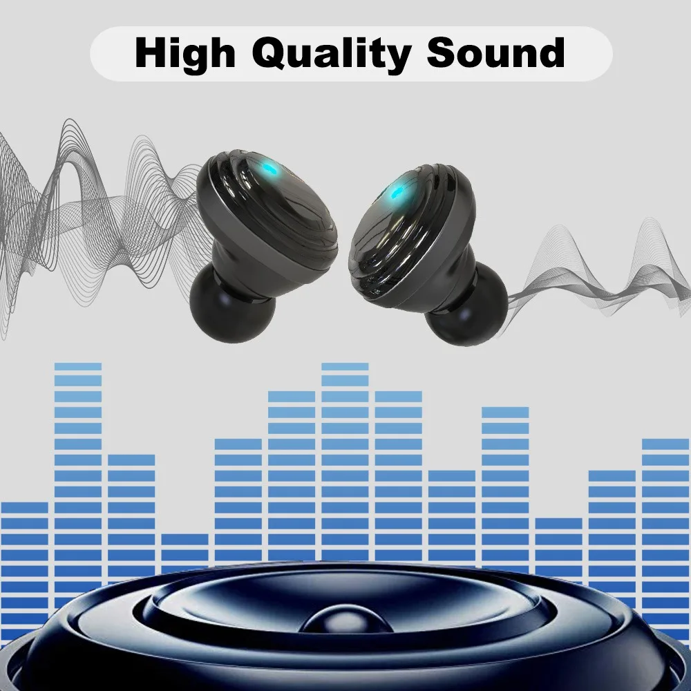 Беспроводные наушники Bluetooth 5,0 TWS беспроводные Bluetooth наушники светодиодный дисплей с 2000mAh power Bank гарнитура с микрофоном