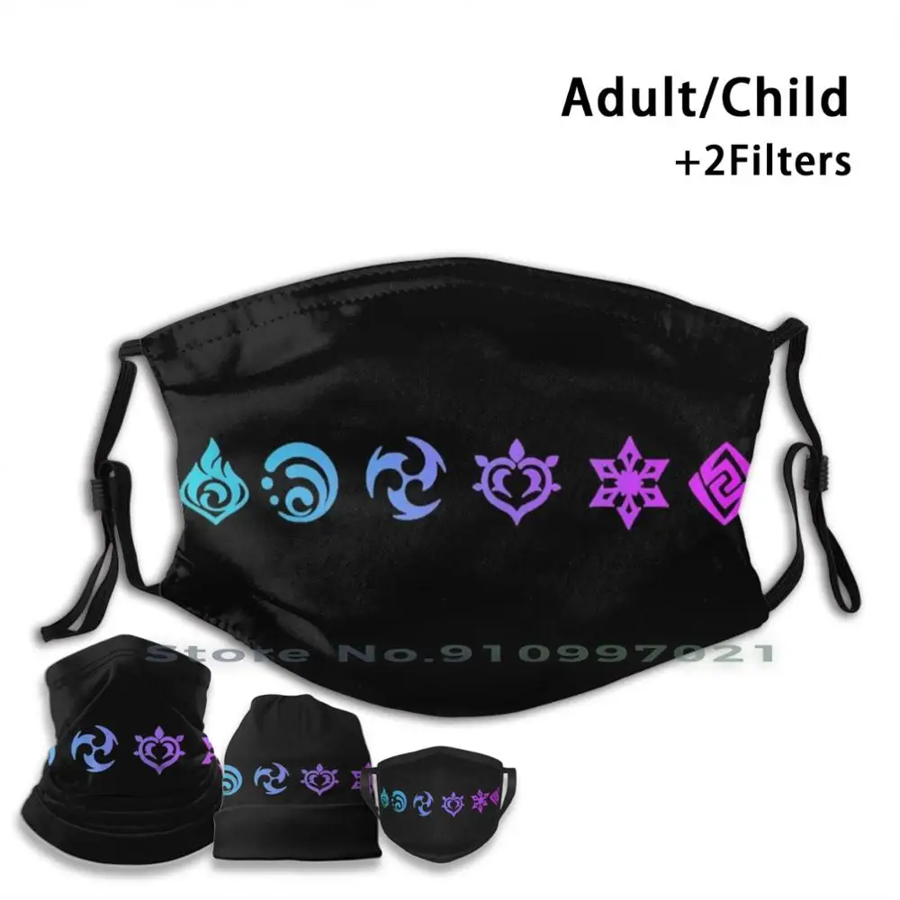 Genshin Impact Custom Design For Child Adult Mask Filter Washable Face