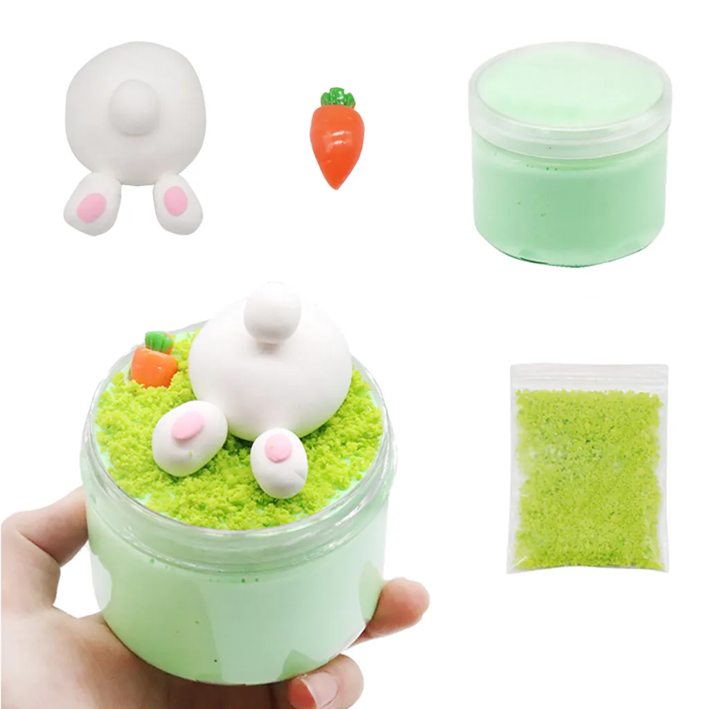 Красочные Пушистые слизи игрушки DIY полимерная глина игрушки кристалл имитация кролика слизи шпатлевка ароматическая декомпрессионная игрушка Y1021