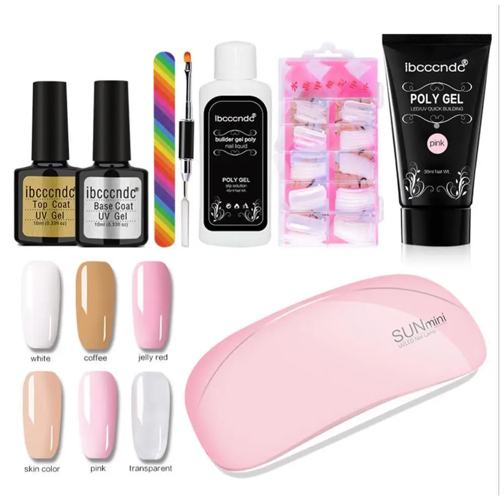 

30g Extend Builder Poly Gel Nail Kit Poly Gel Set Nail Quick Extension UV LED Hard Gel Acrylic Builder Gel with Nail Lamp