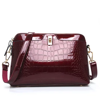 

Simple Crocodile Pattern Pu Leather Shoulder Bag For Women Fashion Female Solid Color Shell Small Crossbody Handbag