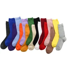 Смешные носки Харадзюку женские хлопковые Chaussettes женские длинные носки без пятки дамские однотонные Ретро Sen Piled Up Носки Шорты Носки