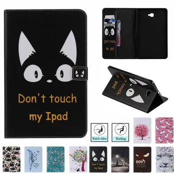 

Fashion Cat Painted Case Cover For Samsung Galaxy Tab A A6 10.1 2016 T580 T587 SM-T585 Case Funda Tablet Stand Capa Skin Shell