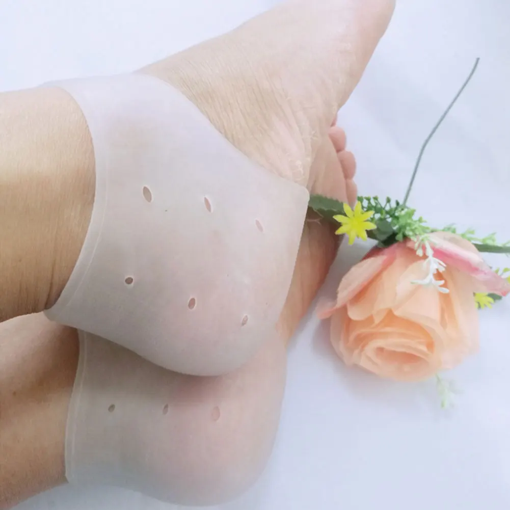Soft Silicone Foot Skin Care Protector Heel Socks Prevent Dry Skin Against Peeling Washable Moisturizing Gel Foot Protector