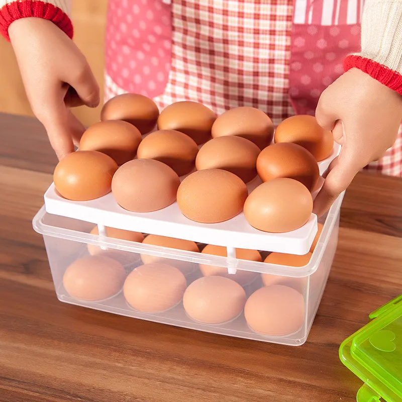 Бытовой экономии пространства ящик для хранения яиц держатель 24/2 сетки двойной многослойный, для холодильника с крышкой контейнер для хранения на открытом воздухе яйцо Перевозчик