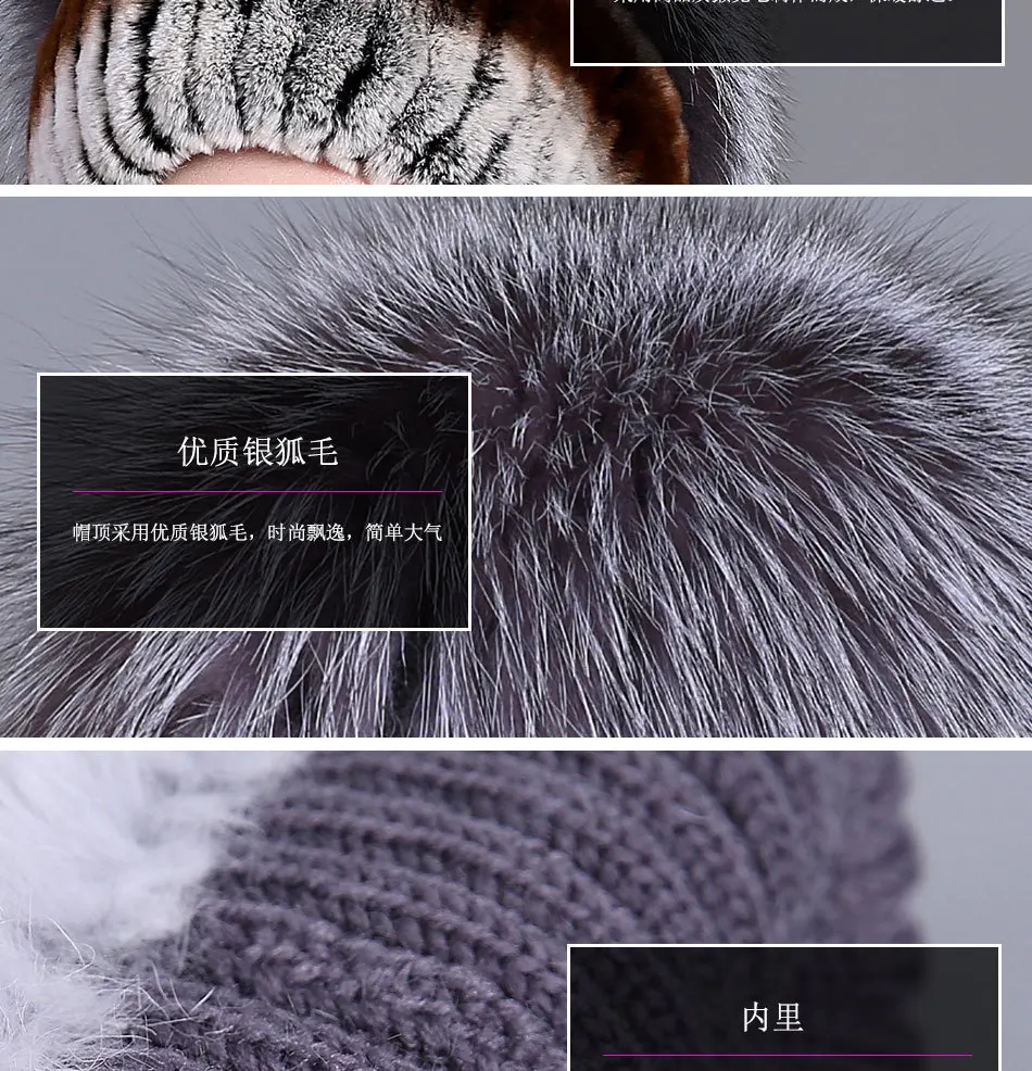 New Lovely Real Mink Fur Hat for Women Hot Sale Winter Knitted Real Mink Fur Beanies Cap Wholesale and Retail Real Mink Fur Caps
