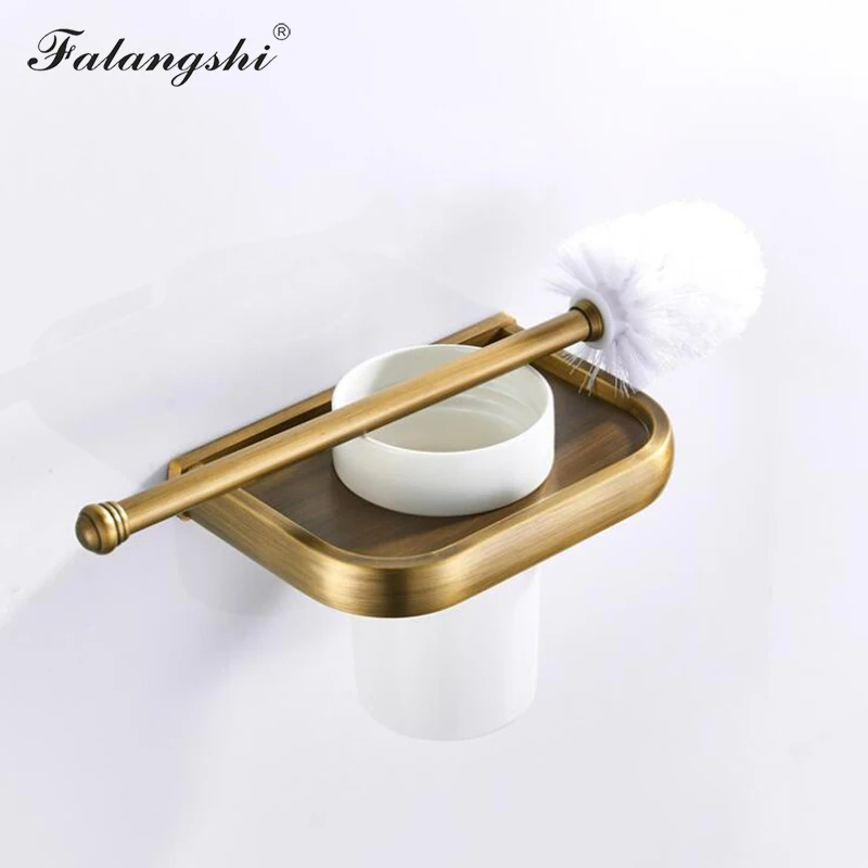 Античный бронзовый набор аксессуаров для ванной комнаты латунная корзина полка