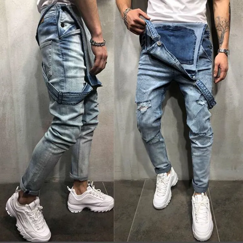 2020 fashion Bib overalls men work coveralls protective jeans working uniforms plus size sleeveless coverall