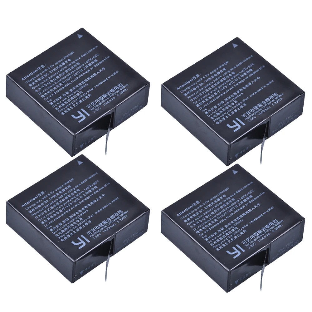 4Pcs 3 шт. 3,85 В AZ16-1 батареи для оригинального Xiaomi YI lite 2 4K 4k+ светодиодный USB 3 слота зарядное устройство для Xiao yi 4k батарея для экшн-камеры - Цвет: 4Pcs