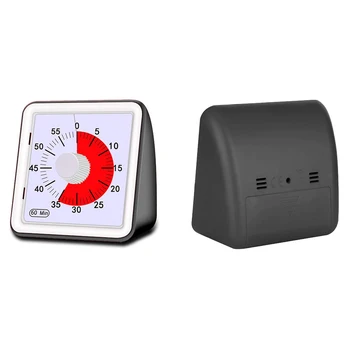 

60 Minutes Home Management Adjustable Silent Classroom Student Timer Cooking Kitchen Adults Visual Analog Countdown Tools