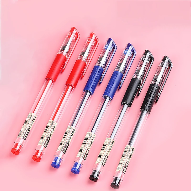 

12PCS/set 0.5mm Full Needle Tube Gel Pen Blue Black Red Ink Gel Pen for Office School Stationery Student Writing Supplies Tool