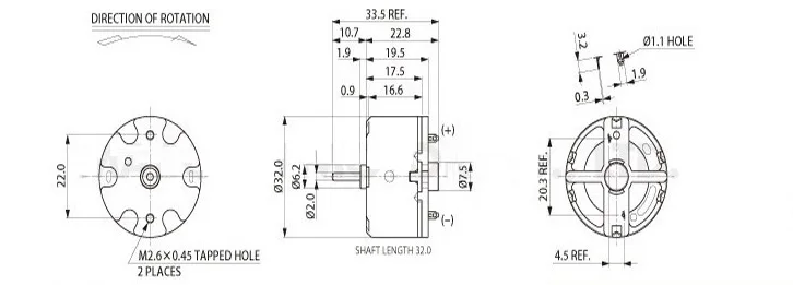 RF500TB12560 14415 18280 двигатель постоянного тока предупреждающий светильник увлажнитель 3V6V12V микромотор