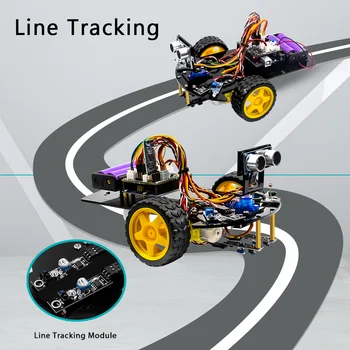 LAFVIN Smart Robot Car 2WD Chassis Kit  Upgraded V2.0  for Arduino Robot STEM /Graphical Programming Robot Car 3