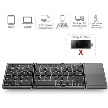 

Mini Folding Touch 3.0 keyboard Bluetooth Foldable System Wireless For Samsung Touchpad with Win/iOS/Android Keypad E2F3
