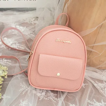 

2020 Mini Backpack Women Korean Style PU Leather Shoulder Bag For Teenage Girls Multi-Function Small Bagpack Female Phone Pouch