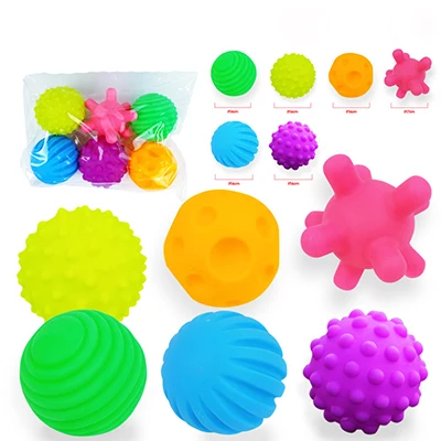 6 шт. детские игрушки с резиновым мячиком развивают тактильные ощущения текстурированные сенсорные игрушки Детские тренировочные мячи мягкие погремушки Обучающие игрушки 4N - Цвет: 6 pcs