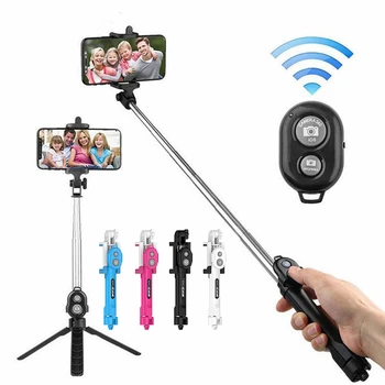

3 IN 1 Wirleless Bluetooth Selfie Stick Mini Selfie Remote Retractable Handheld Rotary with Tripod for iPhone/Android Smartphone
