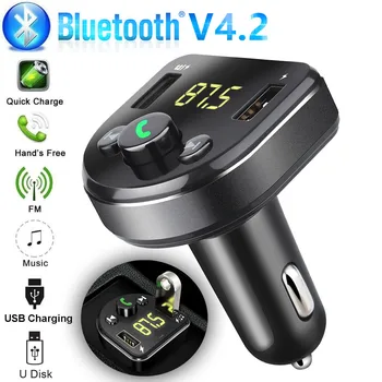 

Car Phone Chargers Bluetooth Car Usb Charger Fm Transmitter 12v Charging Wireless Radio Adapter Mp3 Player ##0
