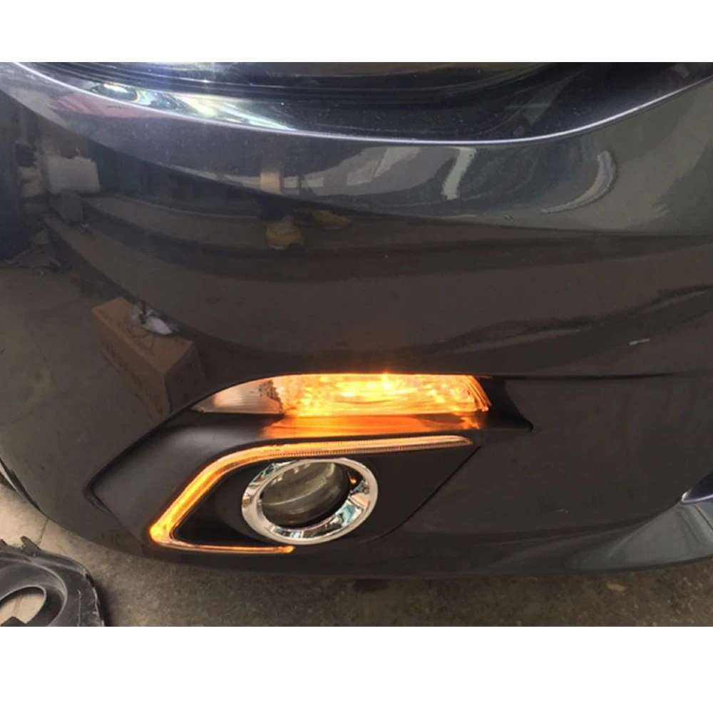 Автомобильные мигающие дневные ходовые огни 1 пара для Mazda 3 Mazda3 Axela 2014 2015 2016
