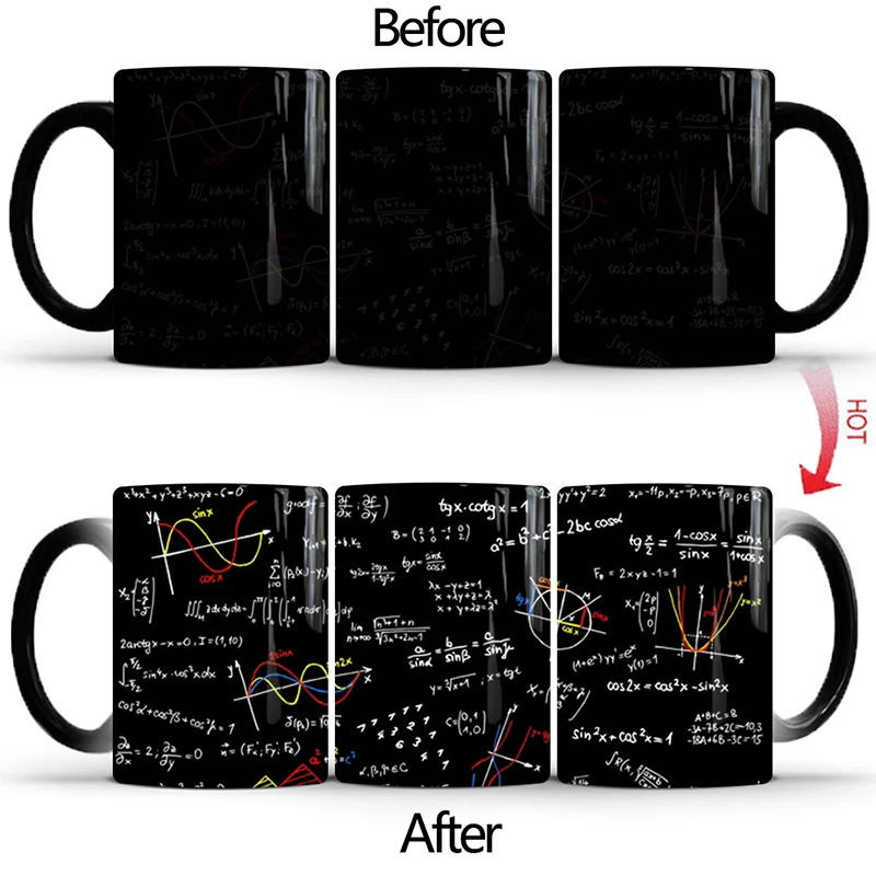 New Physical Mathematical Formula Color Change Mug Ceramic Cup Milk Tea Cup Coffee Mug Magic Mug Gift for Your Family Birthday - Цвет: Style 2