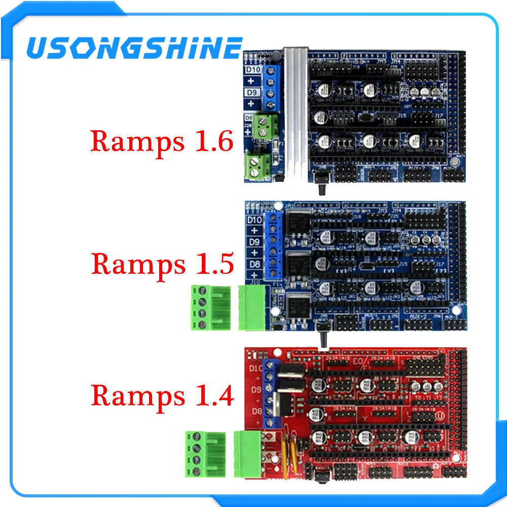 3d принтер Ramps 1,4 1,5 1,6 панель управления расширения с радиатором модернизированные Ramps для arduino платы и шагового двигателя