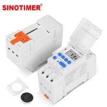 Tm919 5v 12v 24v 110v 230v, semanal, 7 dias programável, interruptor de tempo, temporizador de relé controle 16a barulho monte ferroviário
