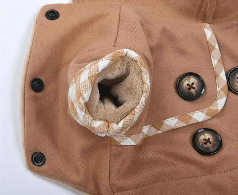 Теплая одежда для собак синего, желтого, розового цвета, размеры S-xxl, осень и зима, четыре ноги, одежда для домашних животных с пуговицами, куртка