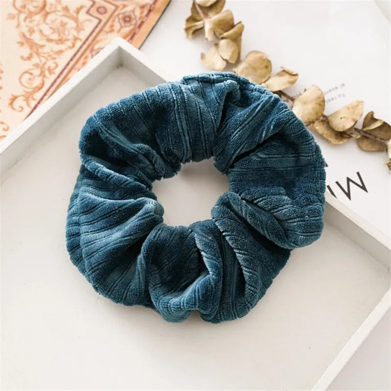 navy blue Рождественские золотые бархатные резинки для волос, прочные резинки для волос для девочек, резинки для конского хвоста, зеленая резинка для волос, аксессуары для волос - Цвет: navy blue