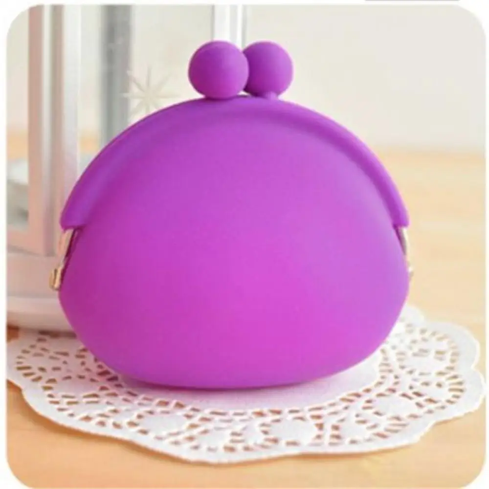 1Pcs Cute Cartoon Silicone Round Coin Purse Wallet Card Rubber Key Phone Frog Design Bag Pouch For Girls Women Mini Hand Bag