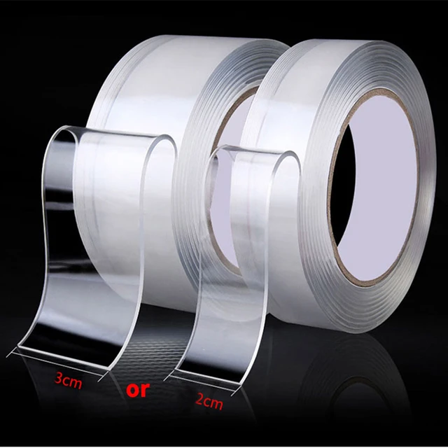 1/2/3/5M Nano Tape Double Sided Tape Transparent Reusable Waterproof Adhesive Tapes Cleanable Kitchen Bathroom Supplies Tapes Double-Sided tape