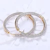 925 Silver 34mm 18K Gold Circle Hoop Earrings For Women Fashion Wedding Jewelry ► Photo 2/6