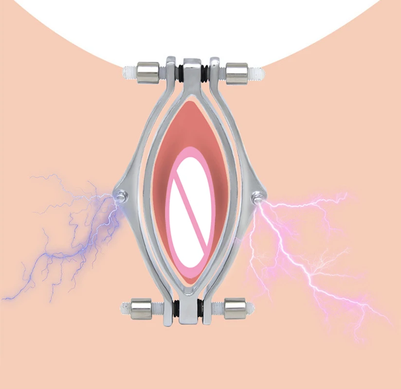 Electric Shock Labia Clip Clitoris Stimulator G-Spot Spreader Clamps Vagina Masturbation Sex Toy for Woman Couples Flirting 18+