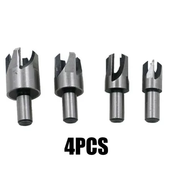 

4pcs Drill Bits High carbon steel Round handle Silver Bench Hand drilling
