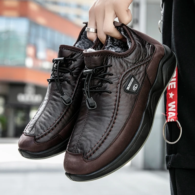 Winter Men Boots Snow Thick Plush Warm Waterproof Breathable Western Trainers winter snow boots,men boots