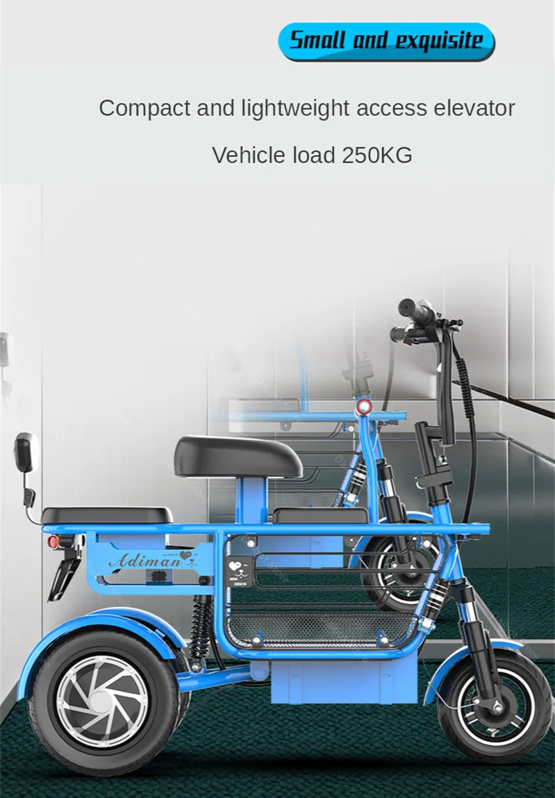 10 Inch Mini Electric Scoooter Three Wheel Electric Scooters With Backshift System 48V 350W 30AH 25KMH Electric Adult Tricycle (18)