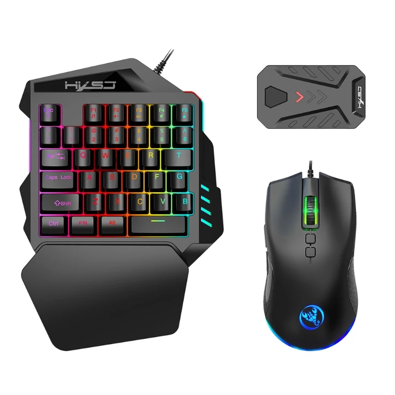 Комбинированная RGB игровая клавиатура и мышь для одной руки 35 клавиш проводная