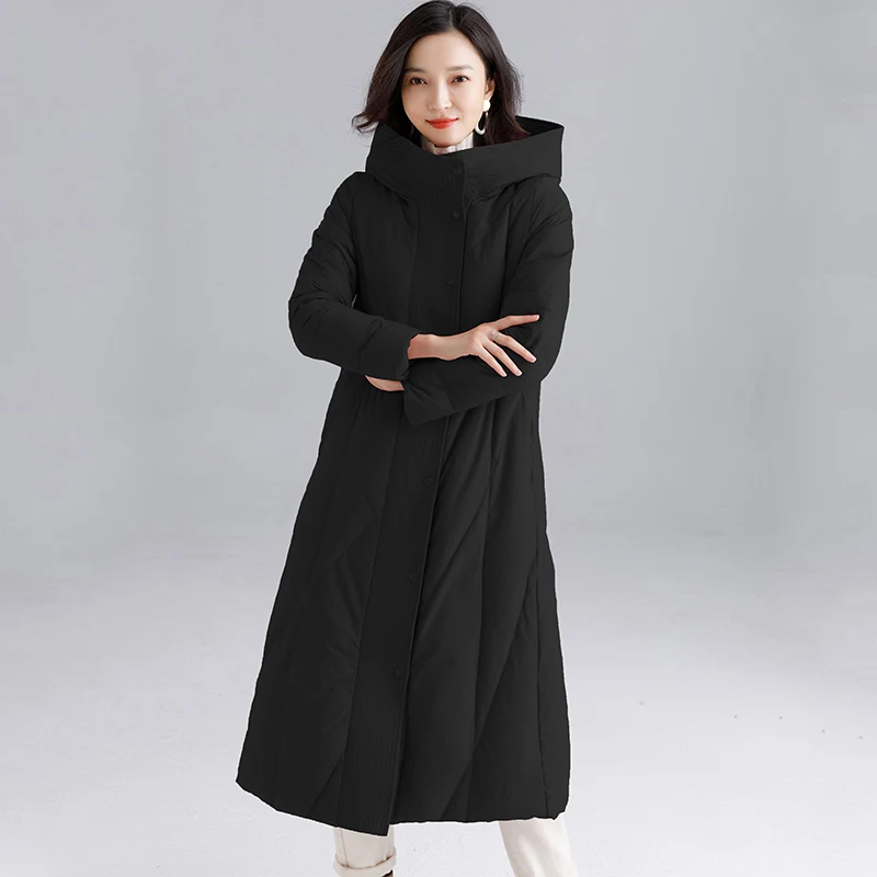 ZHICHU Hooded down jacket Long down jacket Women's down jacket