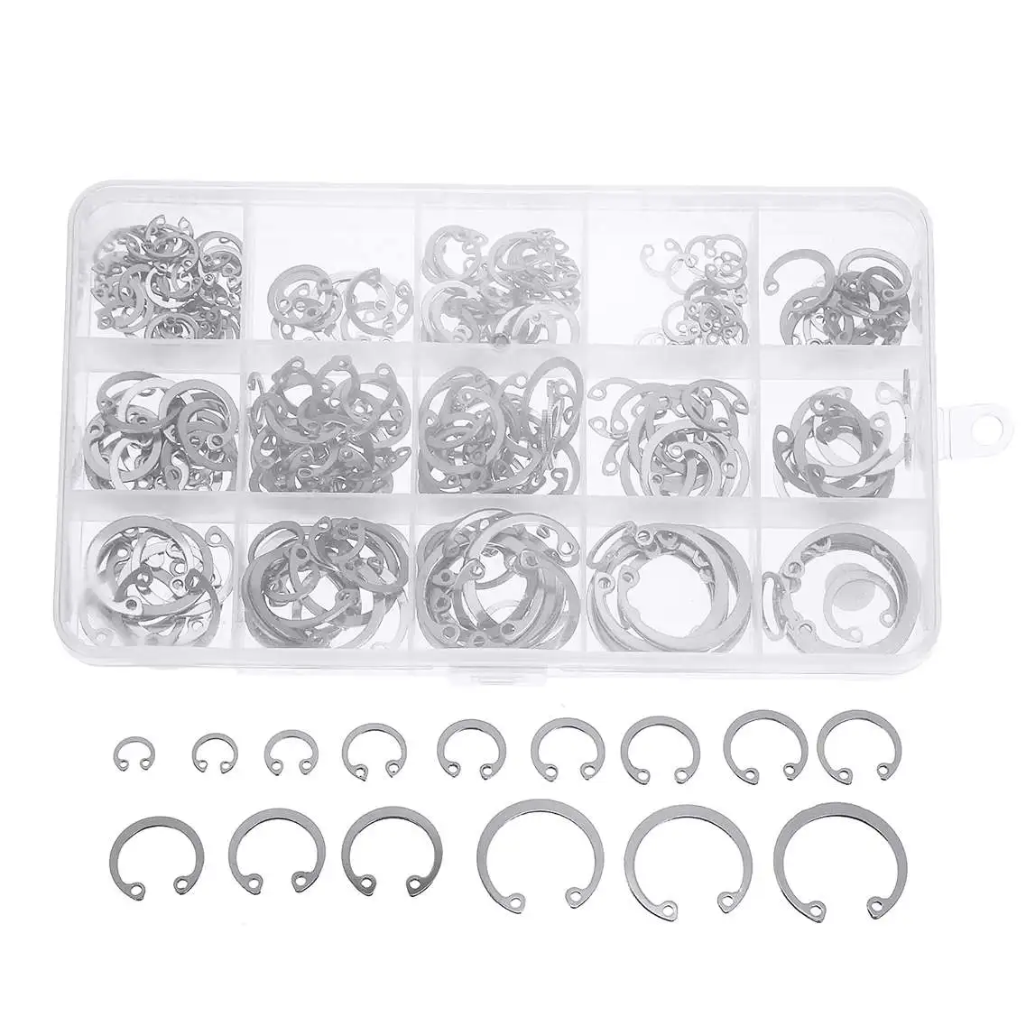 

270pcs M8-M26 304 Stainless Steel Inner Circlips C Type Elastic Ring Circlip Snap Retaining Washer