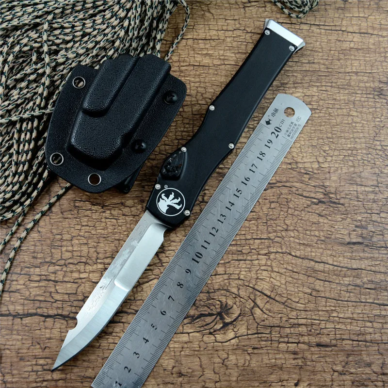 

Pocket Survival Knife HALO VI /Prototype Satin Blade Aluminum Handle with Sheath Outdoor Hunting Tactical TOOLS