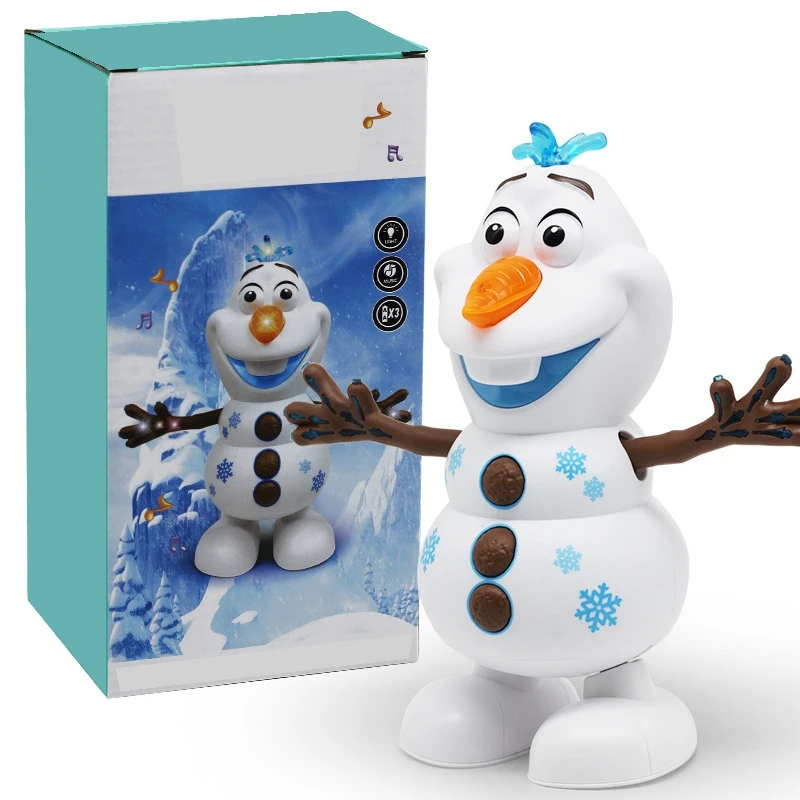 with box Горячий фильм Олаф ПВХ фигурка игрушки Электрический танцующий Снежный светильник для концерта пение ручная танцевальная машина снеговик подарок на год - Цвет: with box