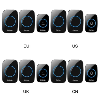 

New Home Welcome Doorbell Intelligent Wireless Doorbell Waterproof 300M Remote EU AU UK US Plug smart Door Bell Chime Doorbells