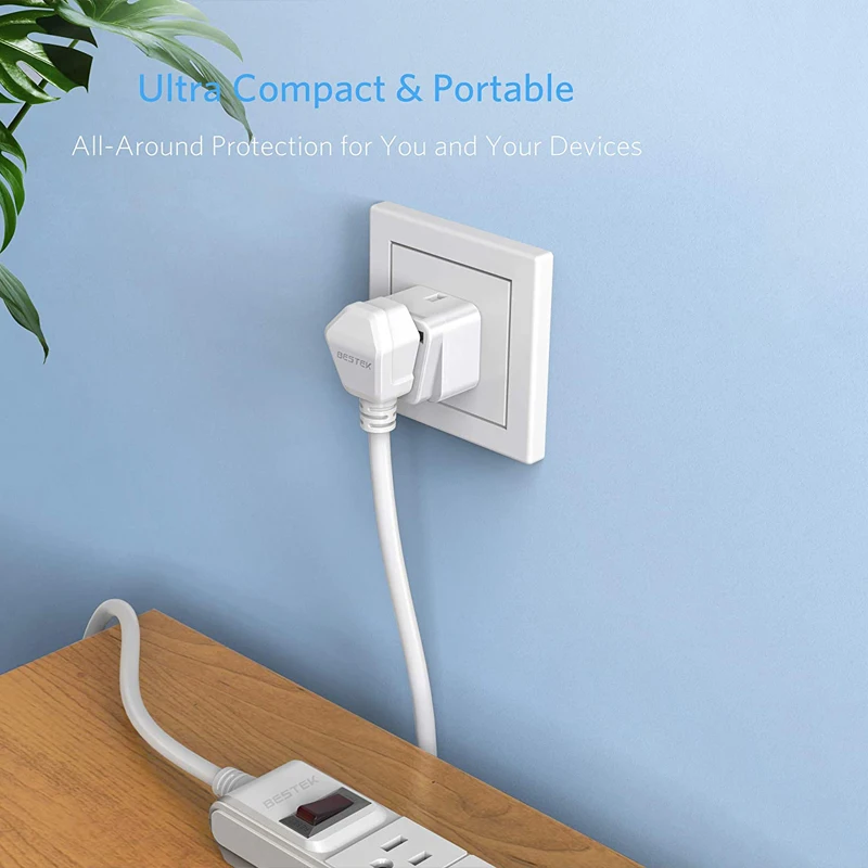 Brazil South Africa Travel Plug Adapter Grounded Universal Type N Plug Adapter BR To US-Ultra Compact For Brazil South
