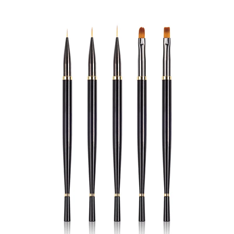 5Pcs Manicure Brush Set For Nail Art Painting Brushes Dotting Design Kit Gel Varnishes Tools | Красота и здоровье