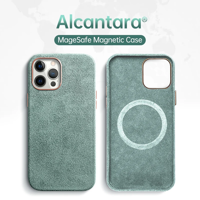 SanCore Alcantara For Magsafe Magnetic Wireless Charging Shockproo case For iPhone12 12Pro 12ProMax Case Phone cover cases
