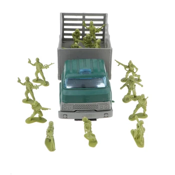 

15 PCS WWII Battlefield Army Base Set Toy Soldiers and Truck Action Figures Kids Toy Collectibles