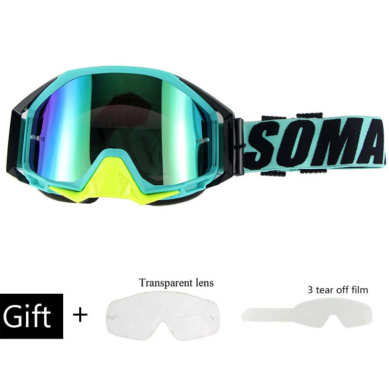 Очки для мотокросса MX внедорожные ATV DH MTB Dirt Bike мотоциклетные шлемы очки лыжные спортивные очки маска мото очки наборы - Цвет: A